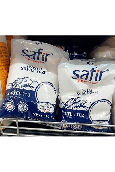 SAFİR Iyotlu Sofra Tuzu 1,5 KG 2 ADET