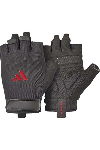 adidas Essential Training Gloves – Red, Size M, Breathable Padded Gym Gloves for Comfort & Grip