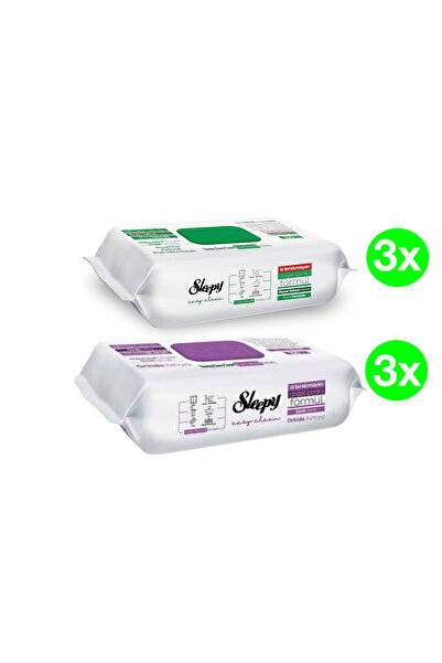 Sleepy PACHET - Șervețele umede ușor de curățat pentru suprafețe multiple, 2 x 3 pachete (100 buc./pachet), 600 buc.