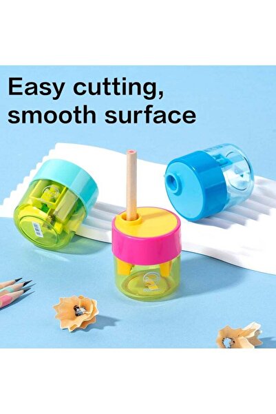 Deli EH558 2-Hole Pencil Sharpener, 12pcs/box, Assorted Colors - Ideal for sc...