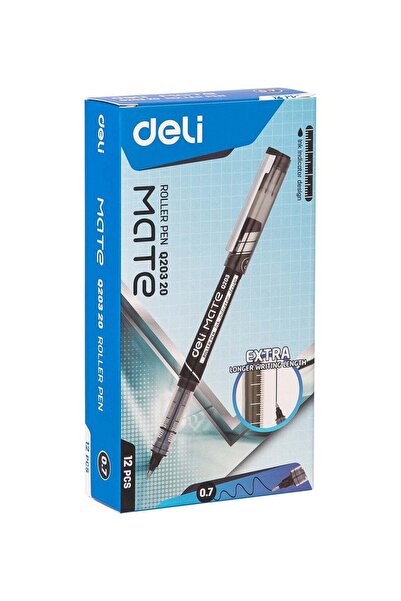 Deli Black Ballpoint Pen 0.7 mm, Low Odor, Smooth Writing, Pack of 12