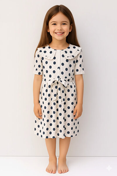 STITCH by MH فستان منقط بياقة مكشكشة