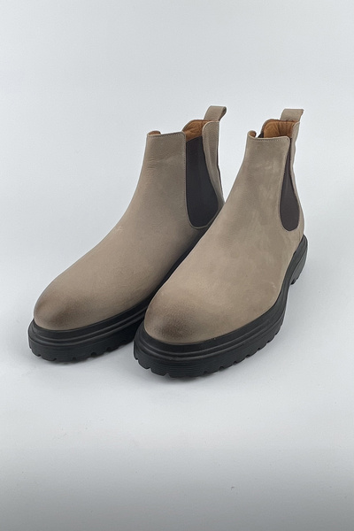 SERKAN SEVİNÇ Erkek Nubuk Deri Chelsea Model Lastik Bilekli Spor Eva Taban Bot