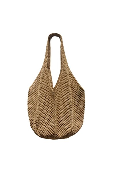 OEM Camel Knitted Tote Bag