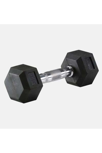 BODY SCULPTURE دمبل مطاطي سداسي بوزن 4 كجم - مضاد للتدحرج، يقلل الضوضاء، يحمي...