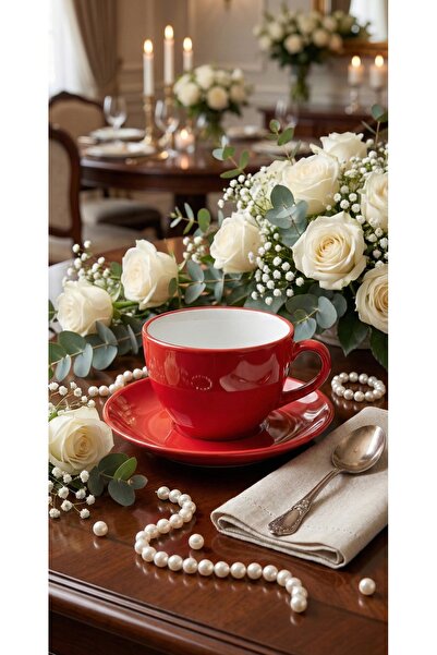 ARESTE TULU PORSELEN 2 KİŞİLİK ÇAY KAHVE FİNCANI TABAKLI