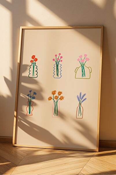 Base Concept Διακοσμητικός πίνακας αφίσας με σχέδιο ανθοδέσμης λουλουδιών (με...