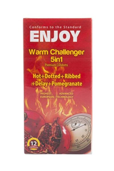 Enjoy Warm Challenger 5-in-1 Premium Condom Set with 12 Pieces