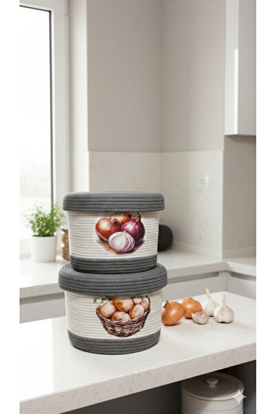 ARSLANER HOME Jüt Kapaklı Mutfak Sepeti, Kapaklı Patates, Soğan Sepeti, Kapak...