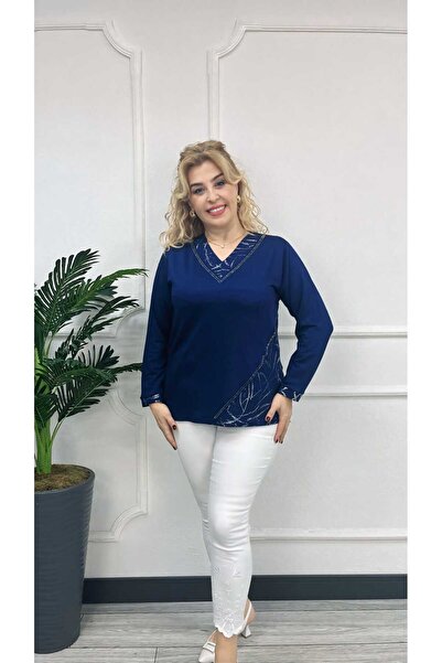 EMZAGİYİM V-Neck Glitter Blouse