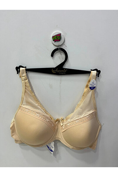 NERGIZ Women's Underwire Tulle and Lace Detailed Shaping / Sculpting Skin Bra