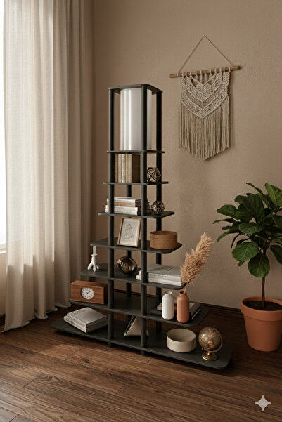 RAVILO Sierras Middle Raflı Lambader Siyah