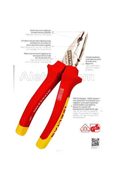 İzeltaş 200 MM 1000V İzoleli Elektrikçi Kombine Pense