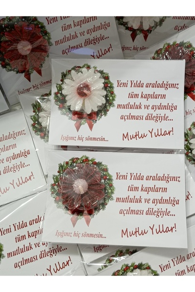 BursaTasarımDünyası 2026 yeni yıl, noel, yılbaşı hediyesi 2 adet mum kırmızı-...