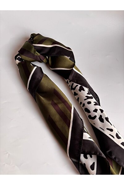 BHR AKSESUAR Leopard Patterned Square Scarf (70X70 cm)