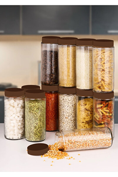 mafa home مجموعة من 12 برطمان زجاجي لتخزين المواد الغذائية والبقوليات بسعة 1500 مل مع أغطية، حجم جامبو