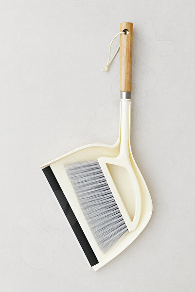 Destpak Bambu Saplı Fırça Faraş - Hem Dekoratif Hem Pratik - Askı Aparatlı - Ahşap Sap - Kaliteli Plastik