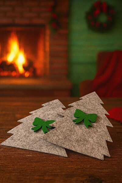 Denseden 6 Pieces New Year Table Spoon Rests – Felt Pine Tree Design - New Ye...