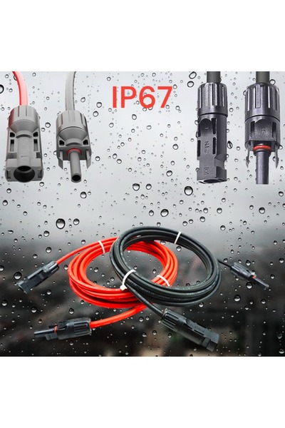 OEM Set cabluri panou fotovoltaic 6mm, negru si rosu, cu conectori, 7 m negru si 7 m rosu, IP67, ignifug