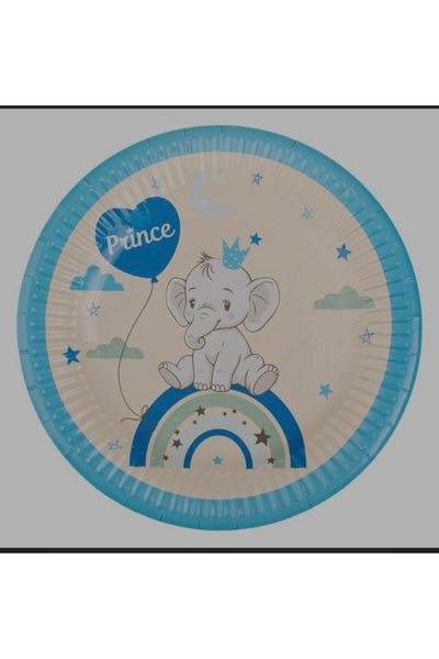 OEM Blue Elephant Party Plates Ø23cm - 6pcs