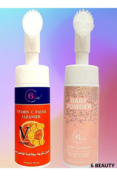 6 Beauty غسول للوجه بفيتامين سي ١٥٠ مل + غسول للوجه برائحة بودرة