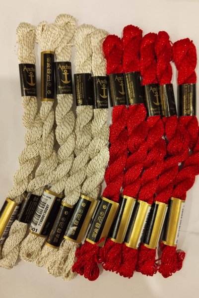 Anchor Kit de broderie cu croșetat cu tematică de Anul Nou (roșu alb)