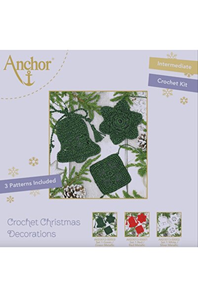 Anchor Christmas Themed Crochet Embroidery Kit (Green)
