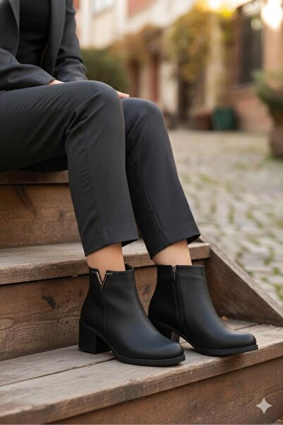 fort 30542 Comfortable Buckle Detail 5 cm Heel Height Warm Lining Women's Boots