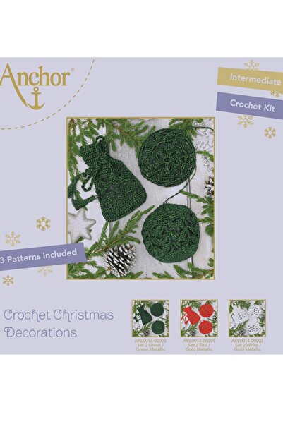 Anchor Новорічна колекція Різдвяний набір для вишивки гачком (зелений)
