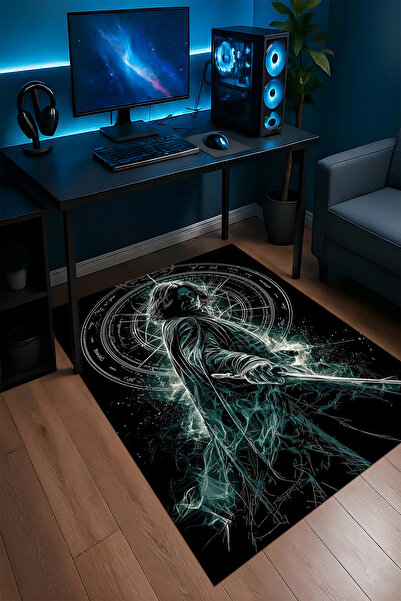 Halura Harry Potter Desenli Kaymaz Taban Makinede Yıkanabilir Oyuncu Gamer Genç Odası Halısı