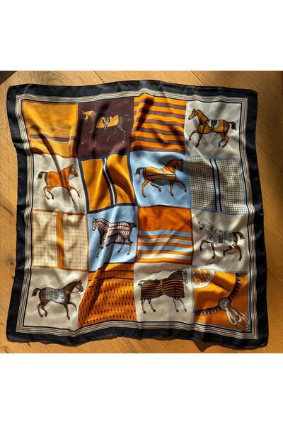 Toka dünyası İpeksi Desenli Lüx Bandana ve Fular