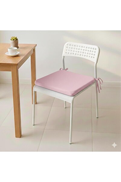 TEZKOTEKSTİL 40x40cm Düz Sünger Bağlama İpli Sandalye Minderi | Ev Tekstil Kumaşından | Kare Minder