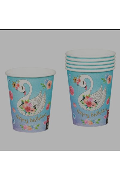 OEM Swan Cardboard Party Cups 270ml - 6pcs