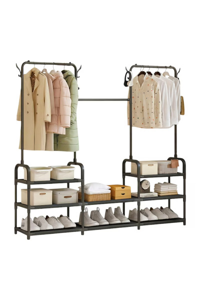 OEMG Suport din Metal, Organizator Incaltaminte si Haine cu Cadrul Inferior R...