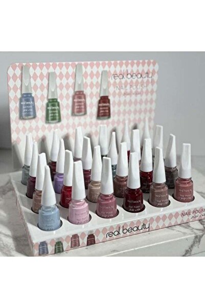 real beauty مجموعة طلاء أظافر مكونة من 24 قطعة متعددة الألوان