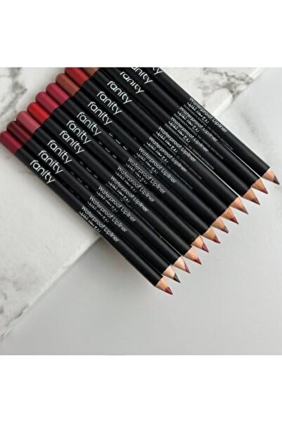 fanity مجموعة أقلام تحديد الشفاه مضادة للماء مكونة من 12 قطعة م