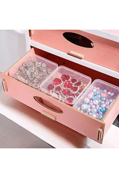 OEM Set 5 mini cutii depozitare si organizare bijuterii, medicamente, bomboane, cu capac, transparente