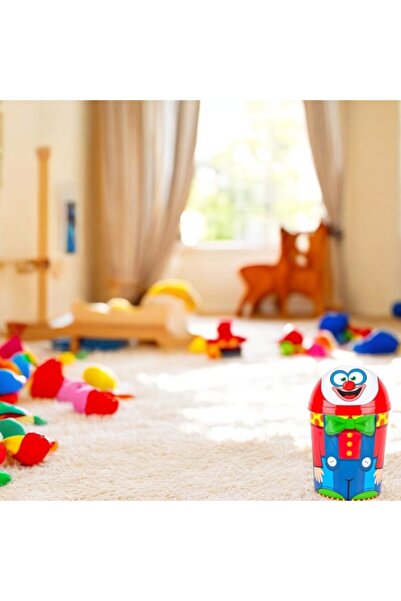 OEM Cos de gunoi mini, pentru decor camera copil si birou, model clovn, 4L, fete si baieti