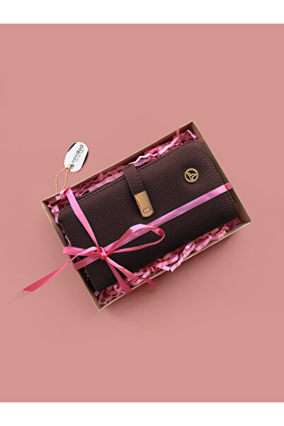 westbag Portofel cadou pentru femei, din piele artificială, cu mai multe compartimente, cu închidere magnetică, cu fermoar, în cutie