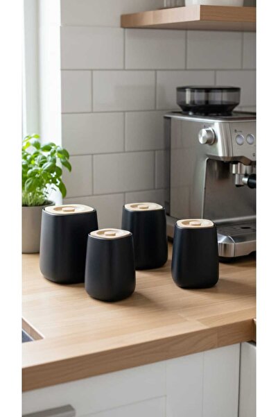 Generic A set of luxurious ceramic storage containers with a sleek and modern design – a touch of beauty and perfect organization for the kitchen.