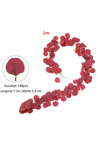 Ruyidecor Ghirlanda Artificiala Eucalipt 2m, 148 Frunze Realiste