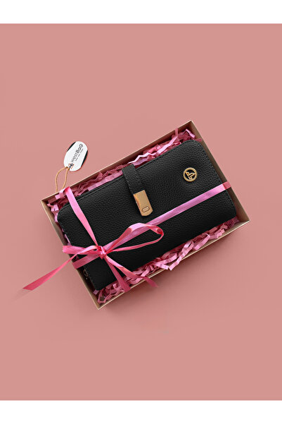 westbag Portofel cadou pentru femei, din piele artificială, cu mai multe compartimente, cu închidere magnetică, cu fermoar, în cutie