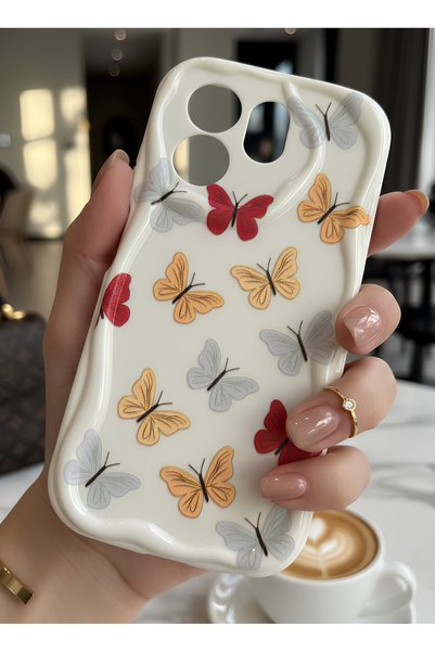 TechTrove İnfinix Hot 50i ve Smart 9 Uyumlu Renkli Kelebek Desenli Dalgalı Ke...