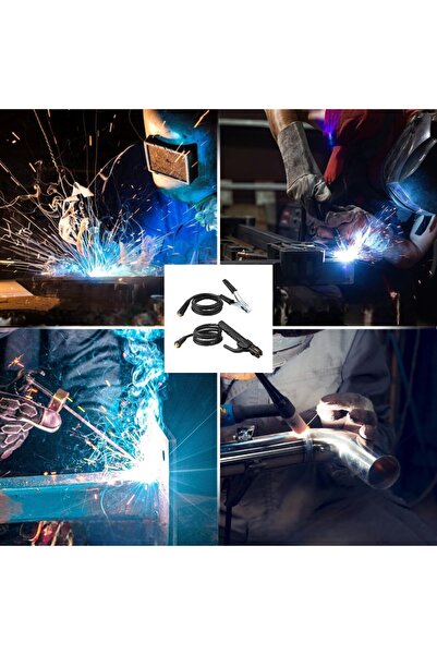 OEM Cabluri folosite la sudura, cleste 300A cu conector 9mm, port electrod si masa, cabluri 25mm, 2x2m