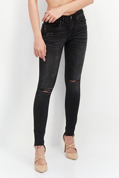 Blank NYC Women Mid Rise Skinny Fit Washed Stretchable Jeans, Black
