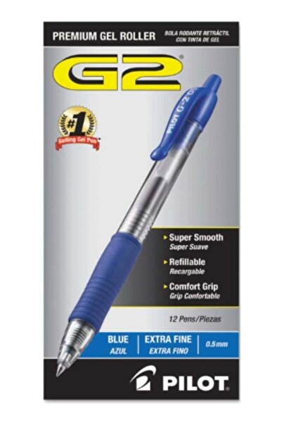 Pilot قلم جل G2 أزرق 0.5 مم، عبوة من 12 قلم