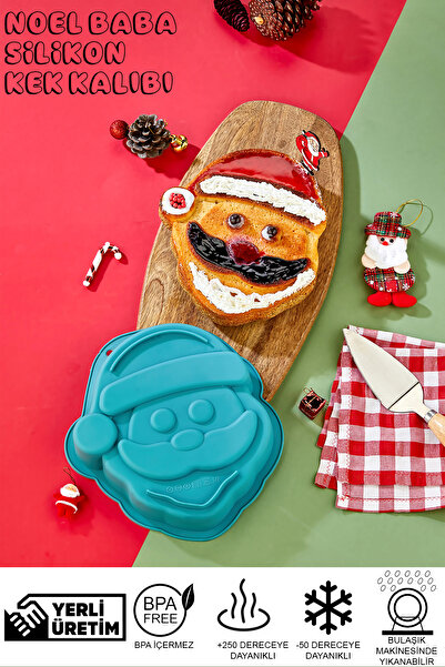 espashome Santa Claus Silicone Cake Mold - Blue