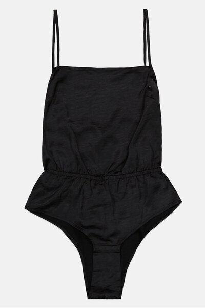 Etam Women Solid Bodysuit, Black