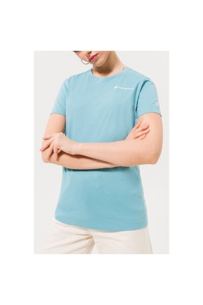 Champion Women's Micrologo T-Shirt, Light Blue, Cotton