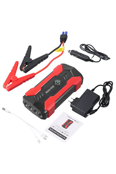 autocorect Starter auto multifuncțional cu baterie externă, busolă, lanternă LED și halou de urgență pentru geam